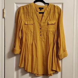 NEW Cocomo Tunic Style Golden Yellow Blouse, Large